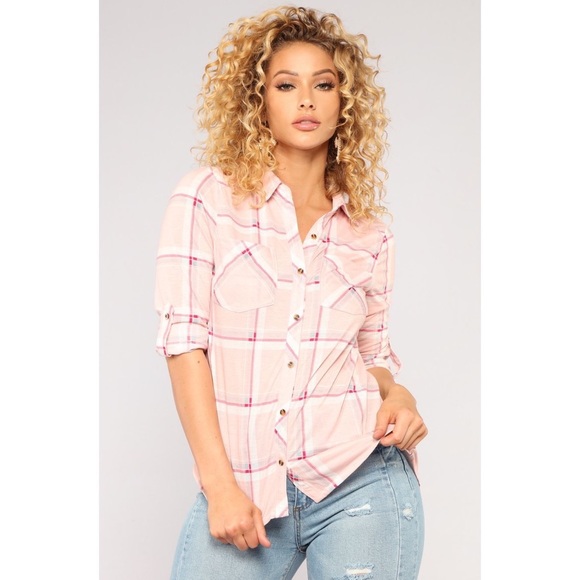 Fashion Nova Tops - Pink Flannel - Fashion Nova